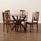 Baxton Studio Karla Modern and Contemporary Transitional Walnut Brown Finished Wood 5-Piece Dining Set 177-11379-10901-Zoro - alternate 3